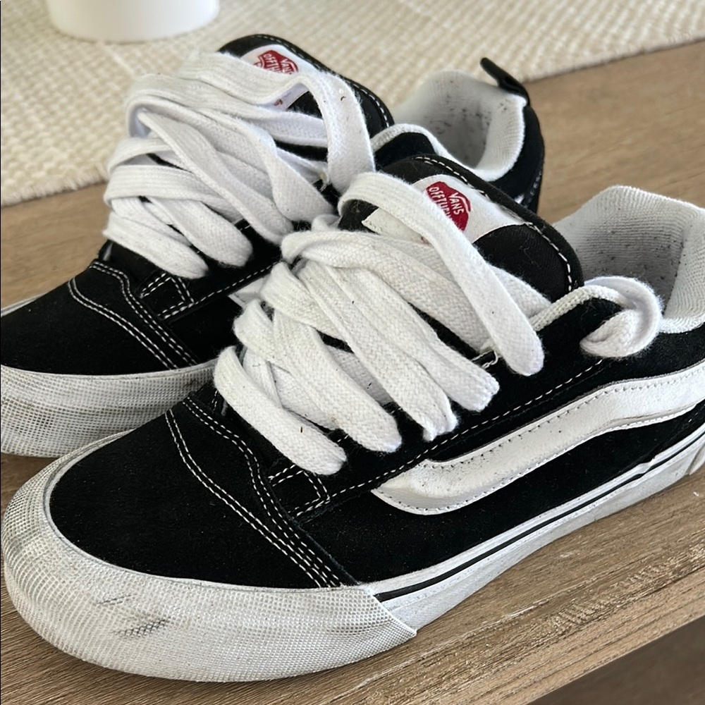 Vans Kids Black and White Sneakers. Worn about 5 times only